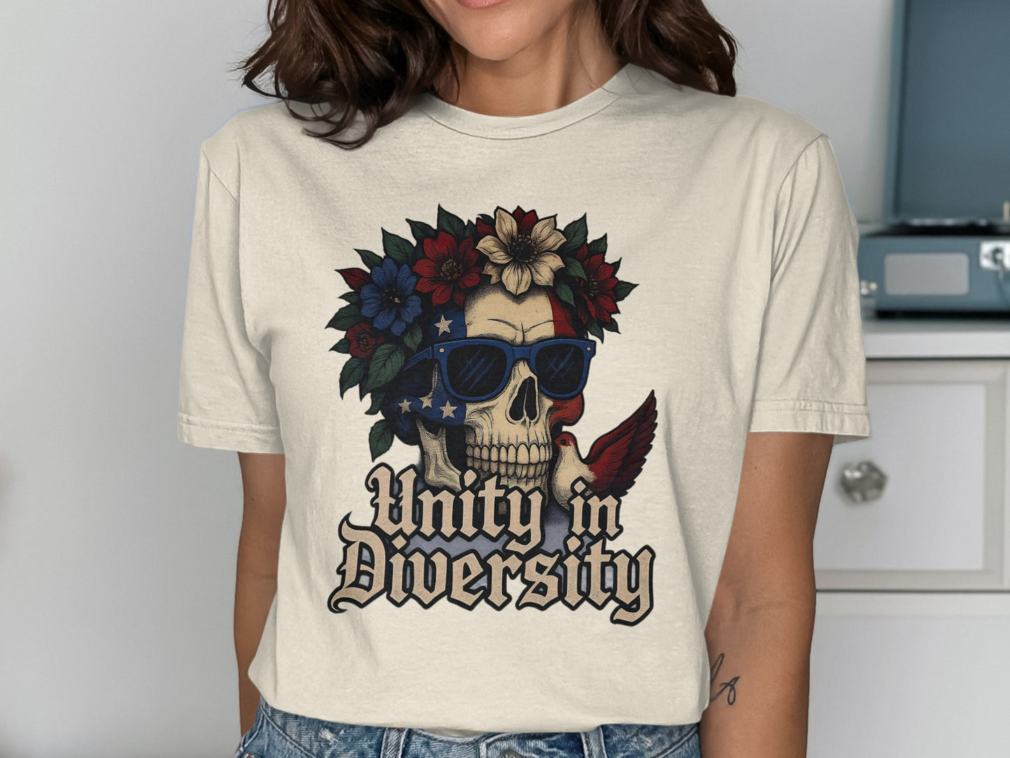 Unity in Diversity Skull Graphic T-shirt product
