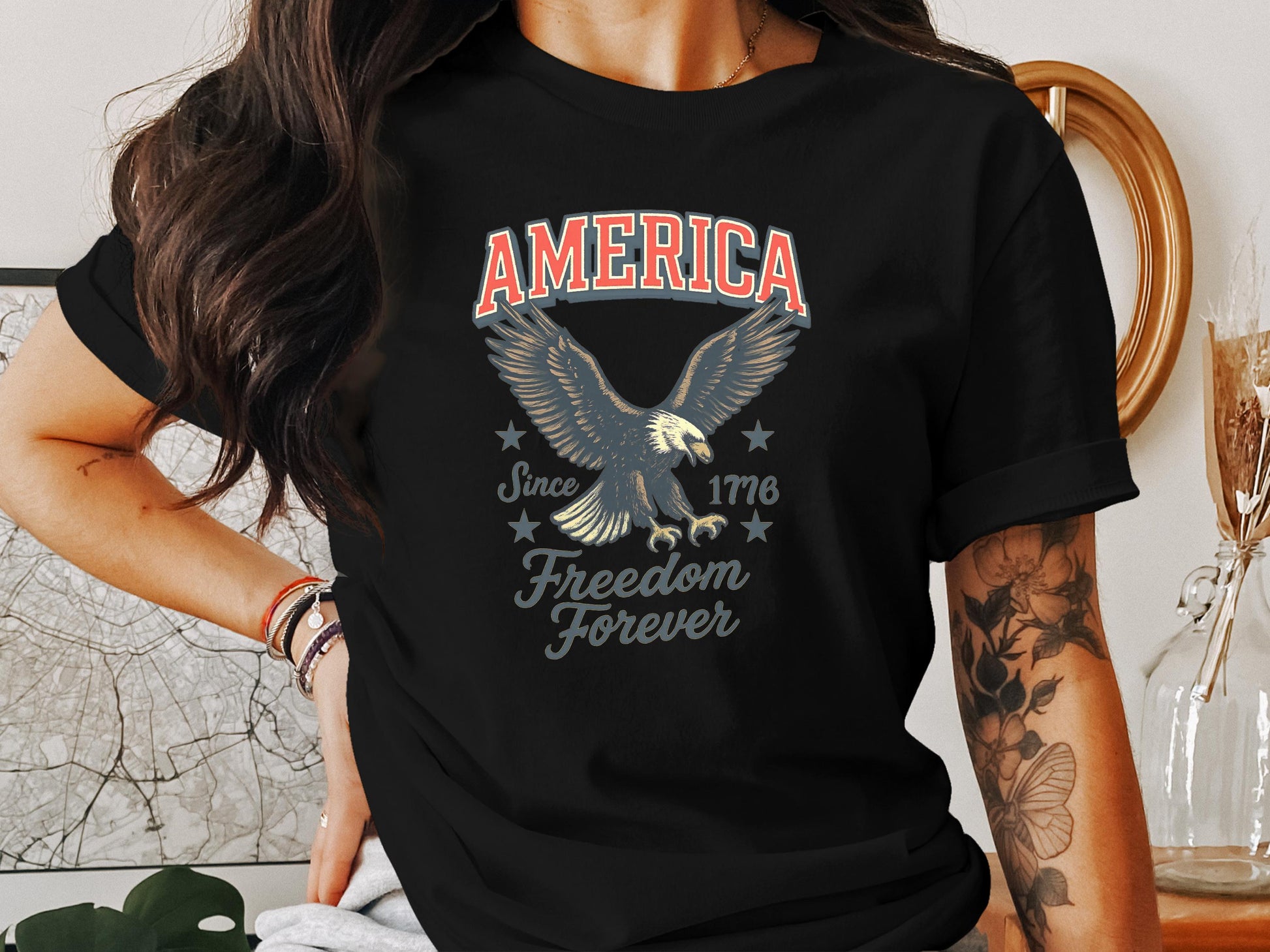 America Eagle Freedom Forever Graphic T-Shirt product