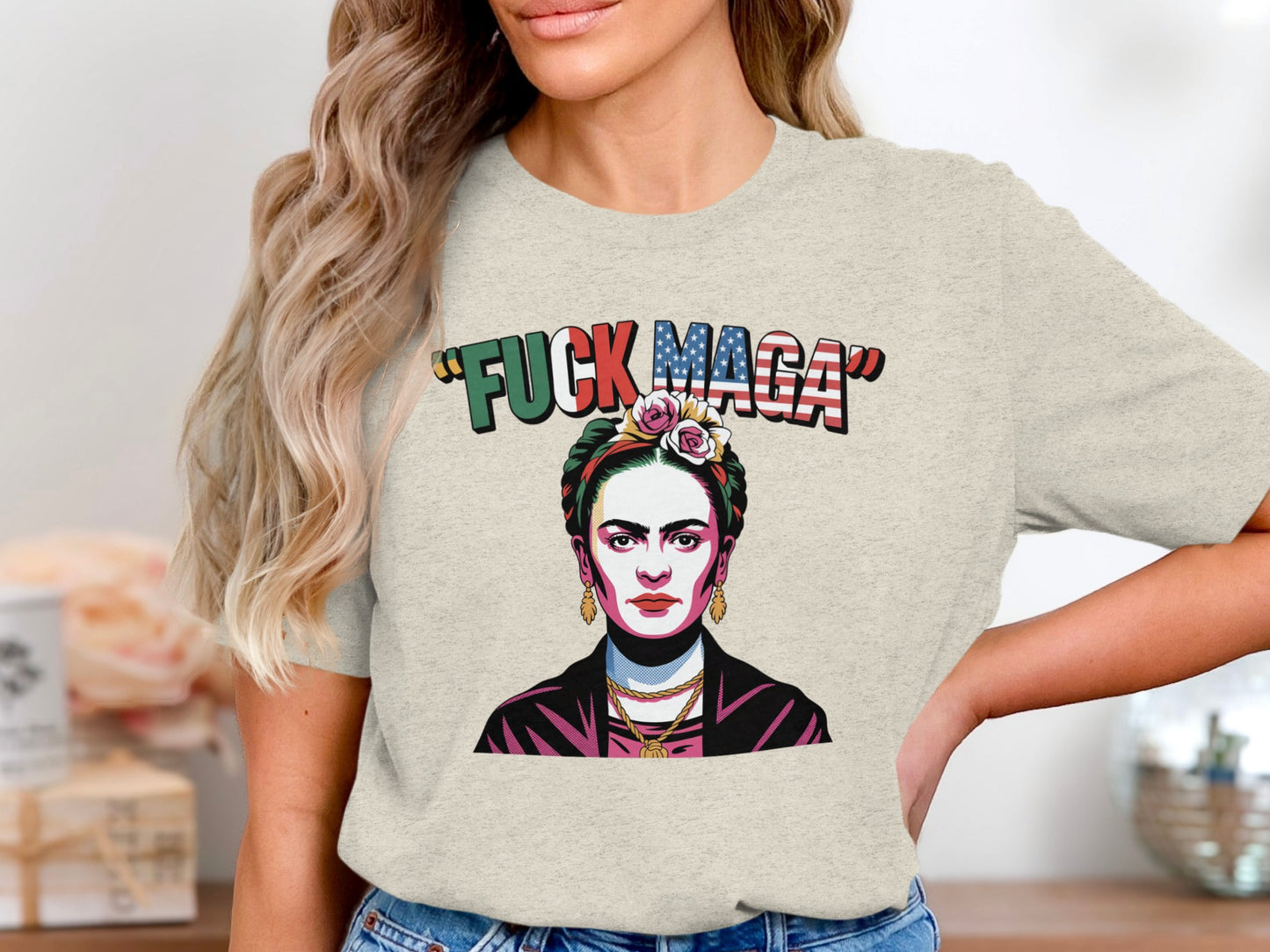 Bold Statement Frida Kahlo Graphic Tee Shirt Product
