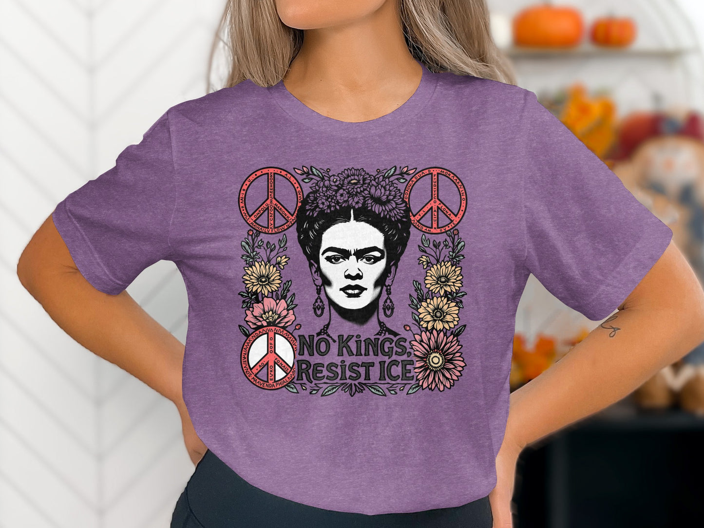 No Kings Resist Ice Flower Peace Sign T-shirt product