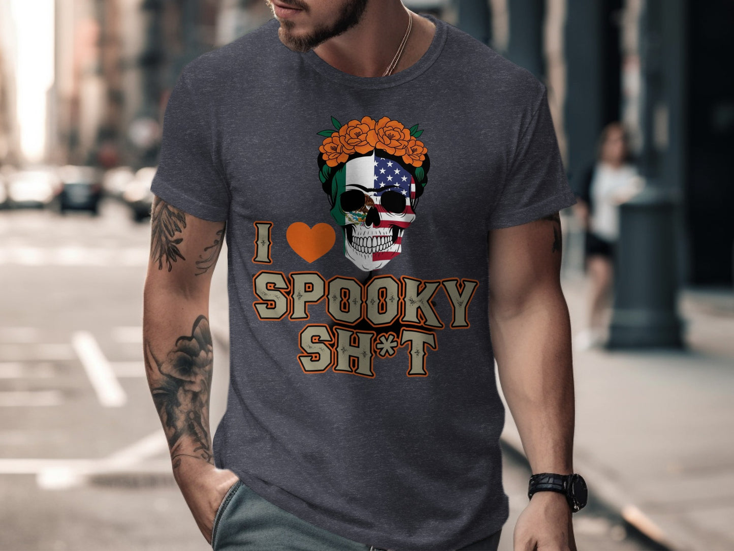I Love Spooky Skull Design T-Shirt product type