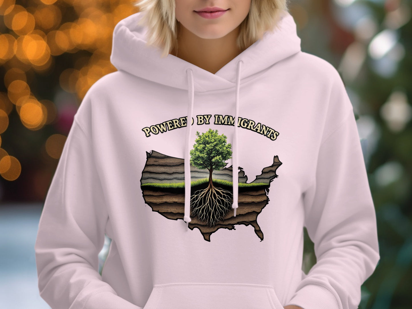 Powered by Immigrants Design Hooded Sweatshirt product
