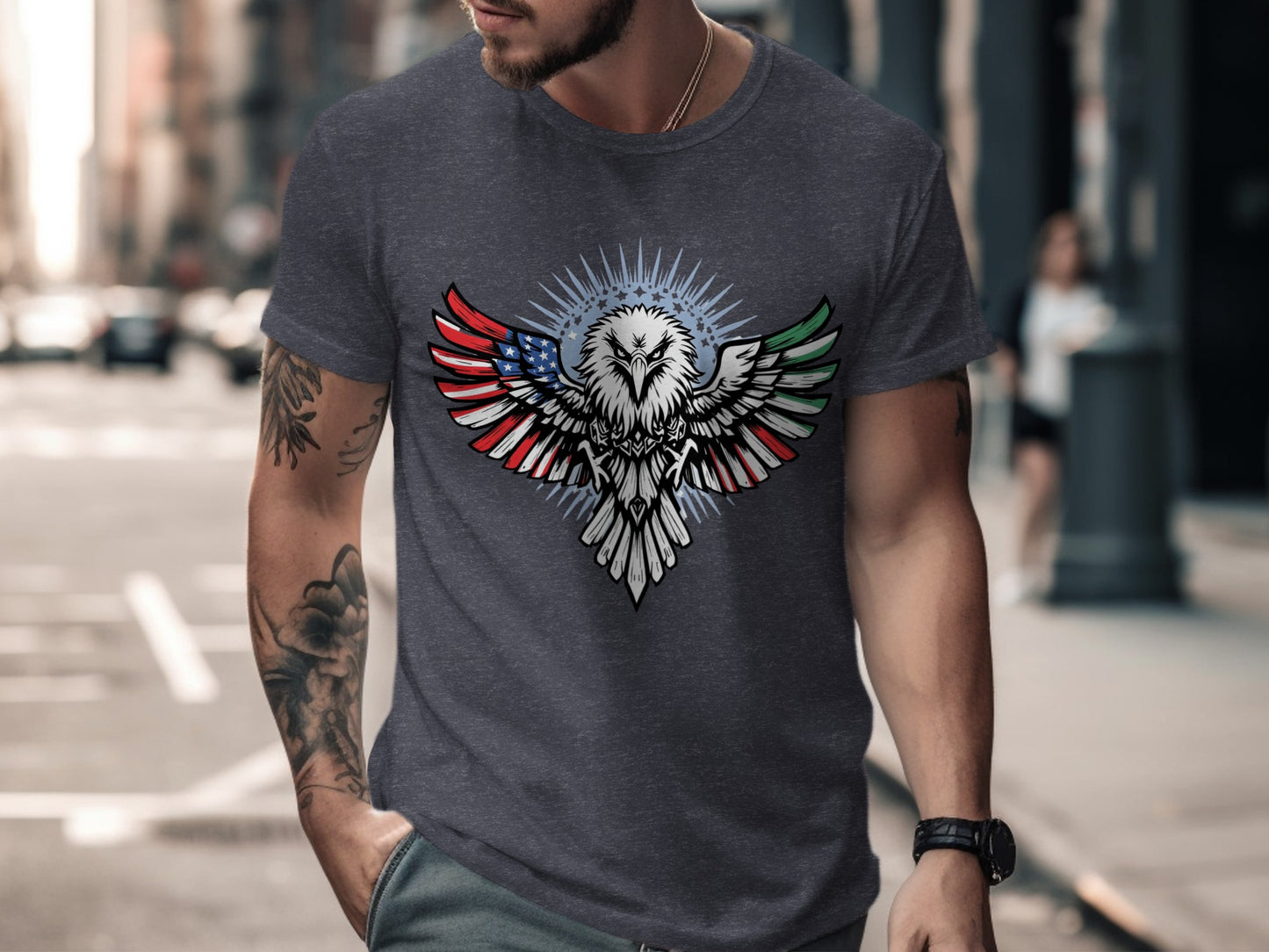 Patriotic Eagle Graphic Design Men's T-shirt product