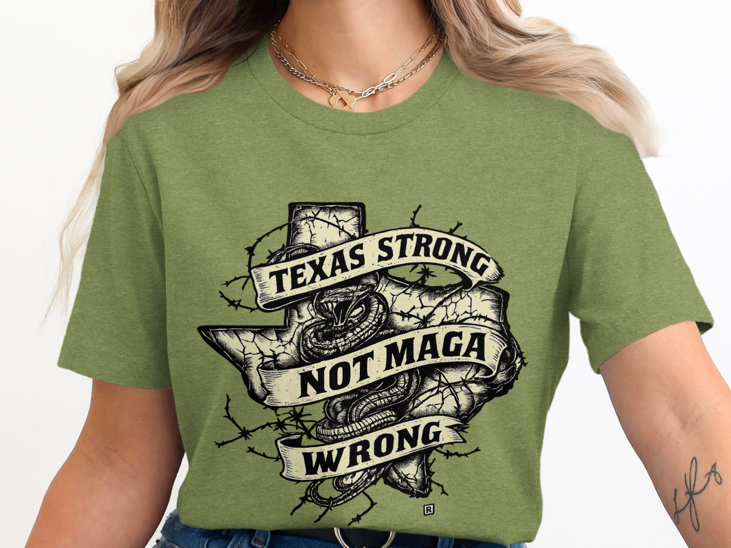 Texas Strong Not MAGA Wrong Graphic T-shirt product