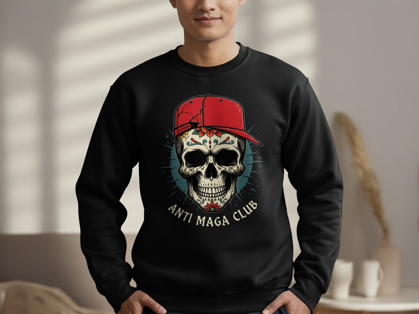Anti MAGA Club Skull Wearing Red Cap product