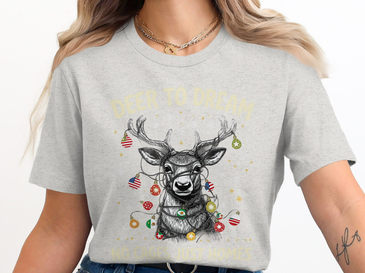 Deer To Dream No Cages Just Homes T-Shirt product