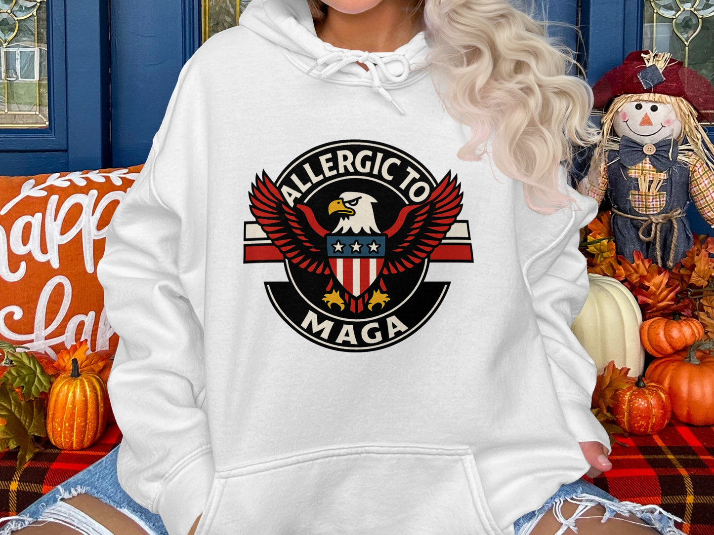 Allergic to MAGA Eagle Graphic Oversized Hoodie product