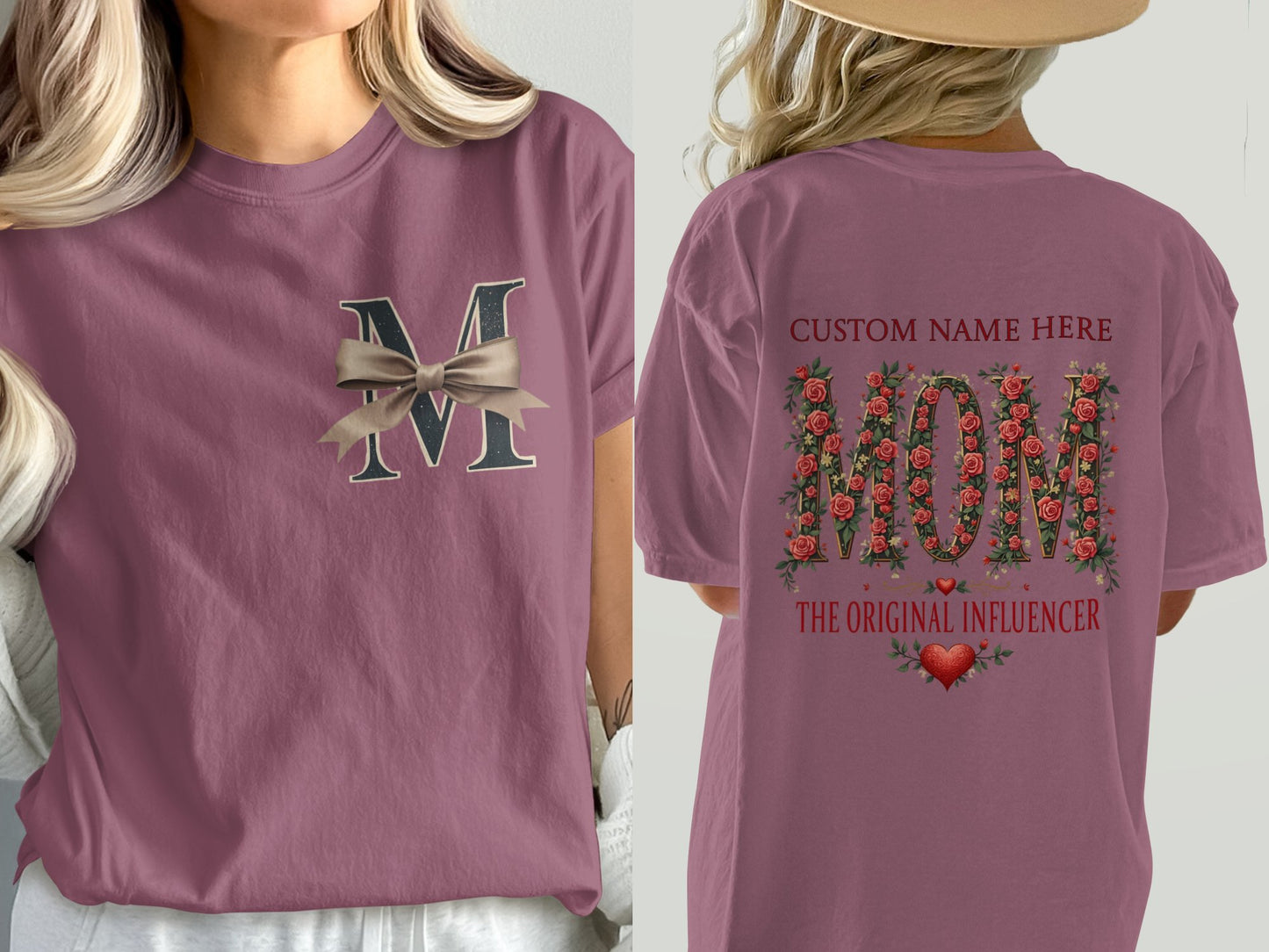 Personalized Mom Floral Graphic T-Shirt Gift product type