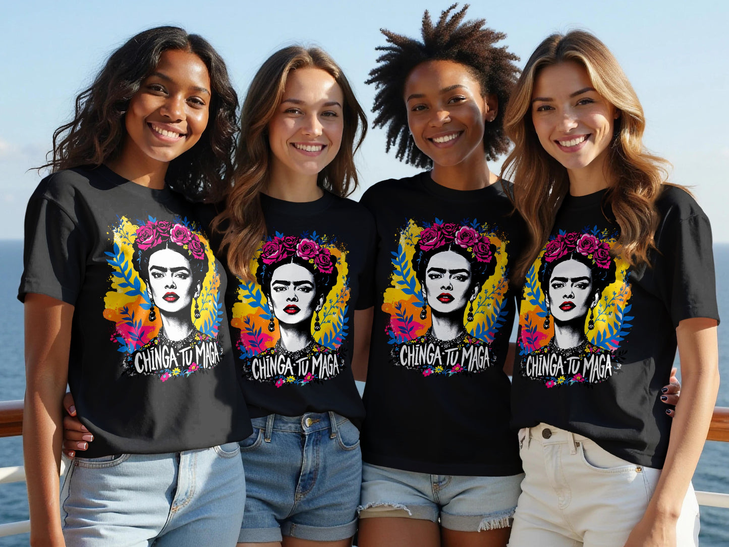 Colorful Frida Kahlo Graphic Printed T-shirt product type
