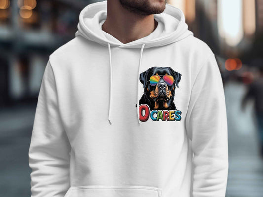 LGBTQ Rainbow Sunglasses Dog Graphic Hoodies for Pride