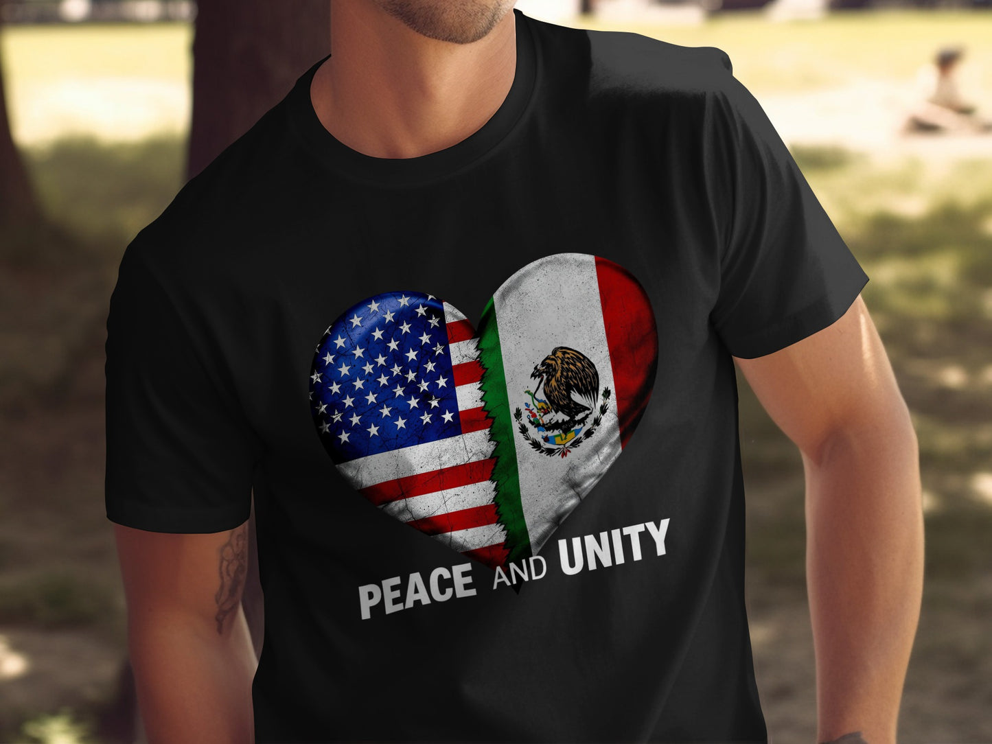 Peace and Unity Heart Flag Graphic T-shirt product