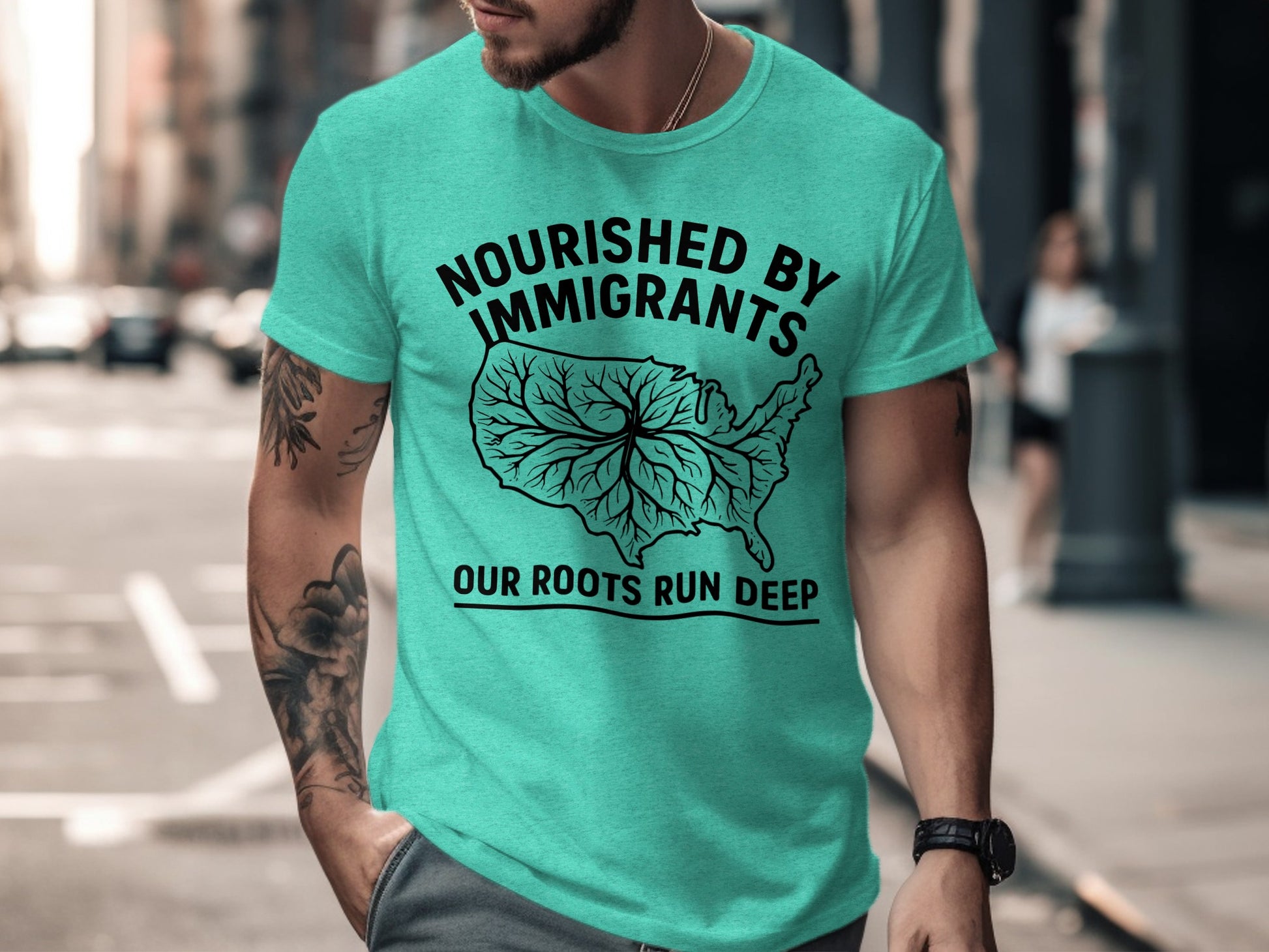 Nourished by Immigrants Roots Run Deep T-Shirt product type