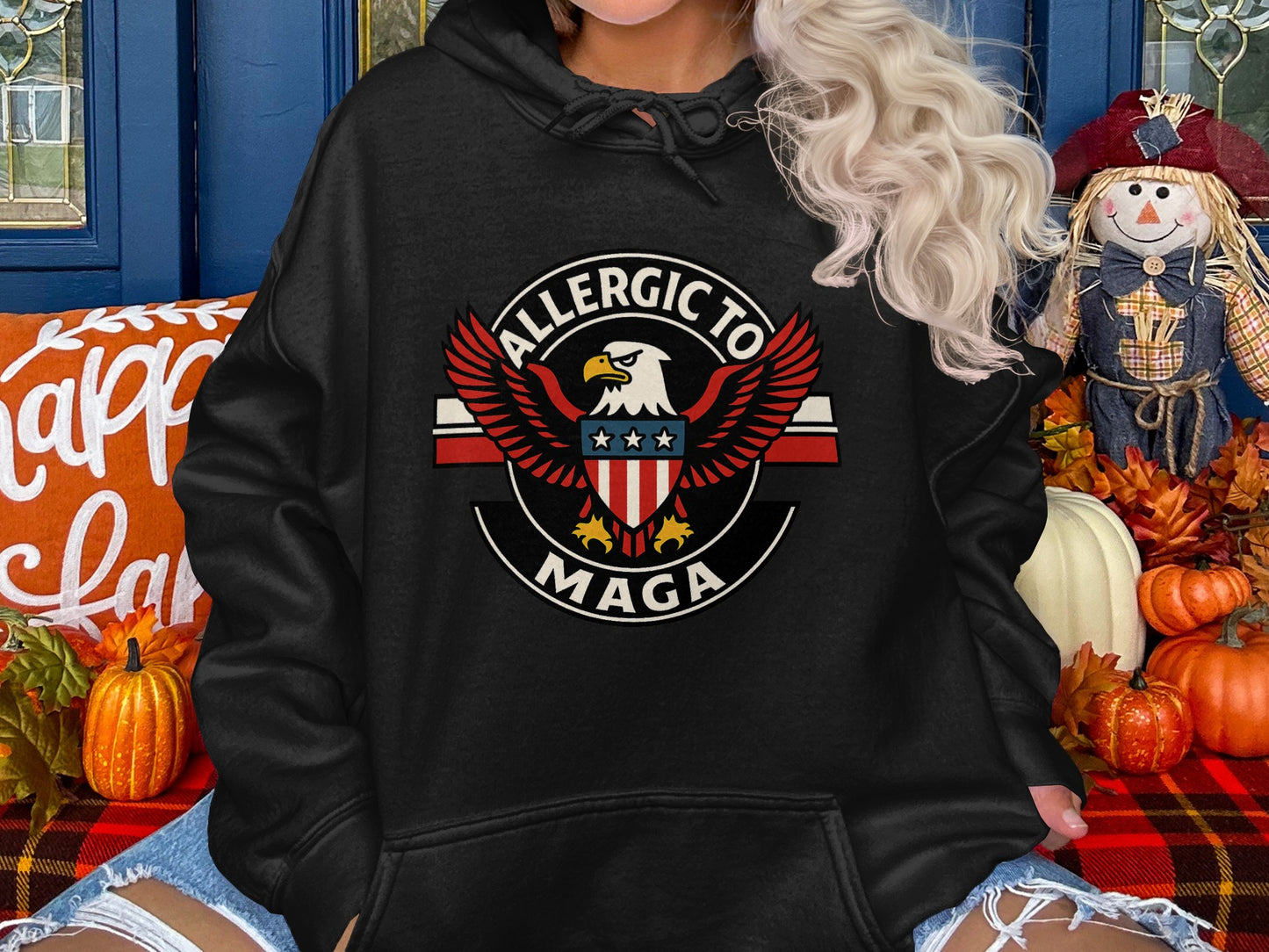 Allergic To Maga Eagle Graphic Hoodie product