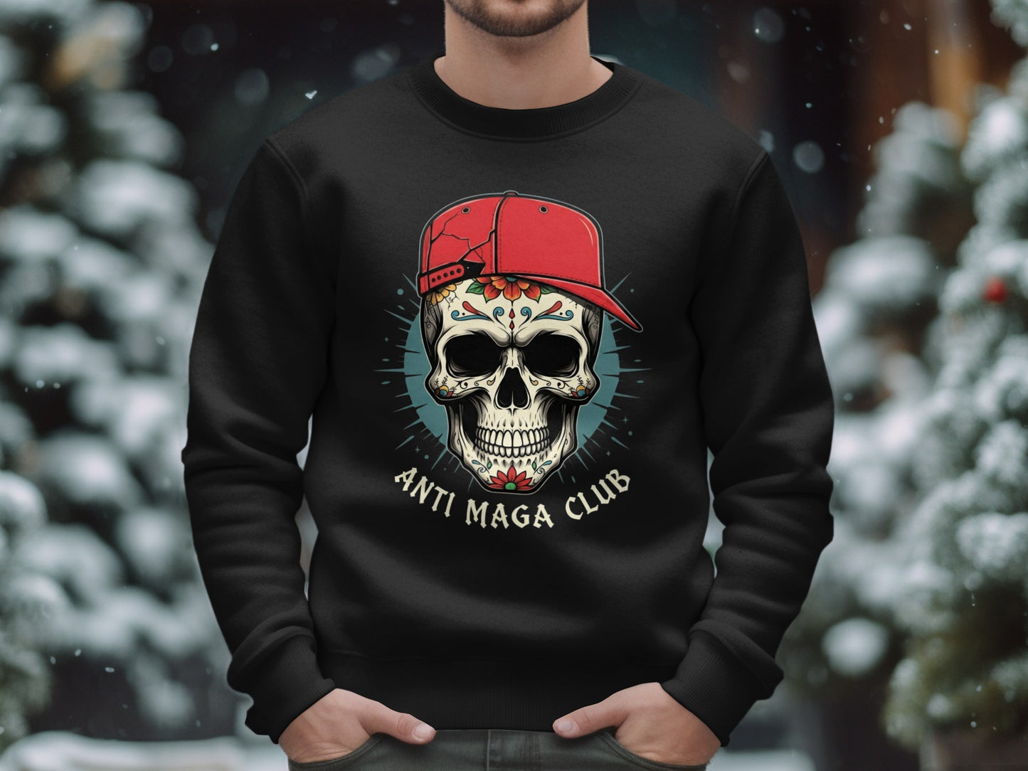 Anti Maga Club Skull Graphic Design Sweater Product