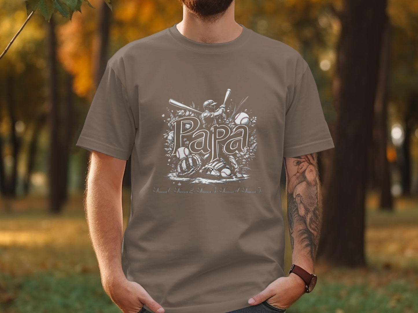 Papa Graphic Tee with Baseball Illustration product type