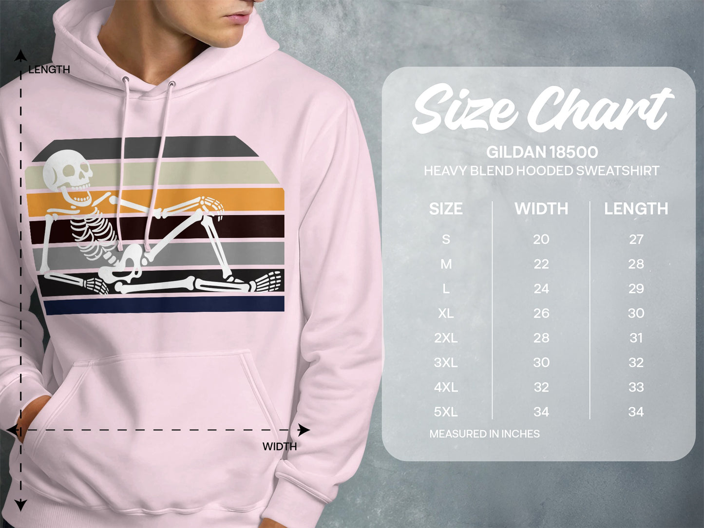 Retro Skeleton Stripe Hoodie Sweatshirt product
