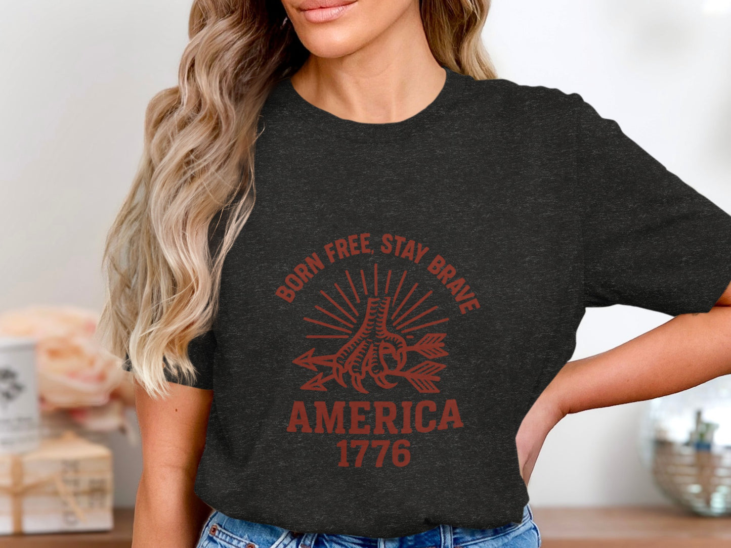 Born Free Stay Brave America 1776 Graphic Tee product