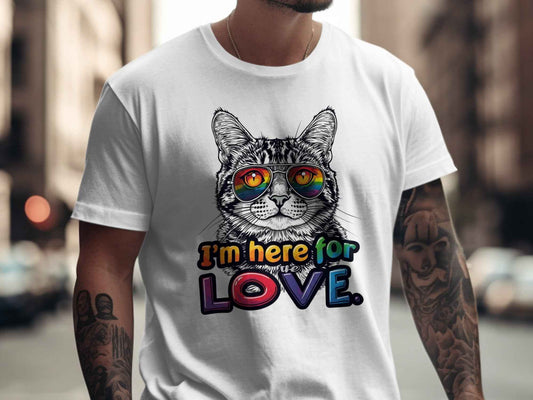 Pride Shirt: Rainbow Cat Love Graphic Tee for LGBTQ Supporters