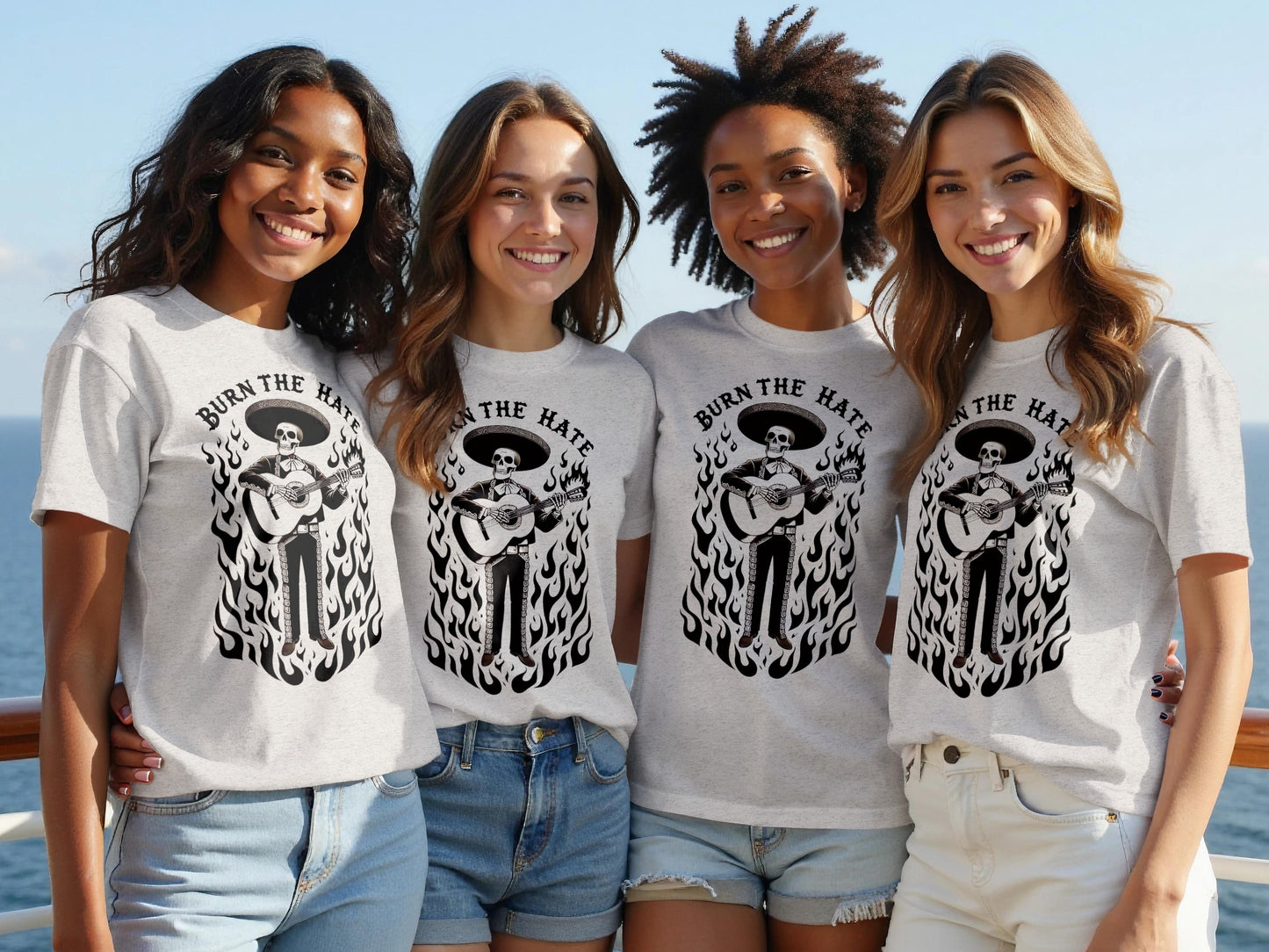 Burn The Hate Graphic Charro T-shirt Stylish Apparel product