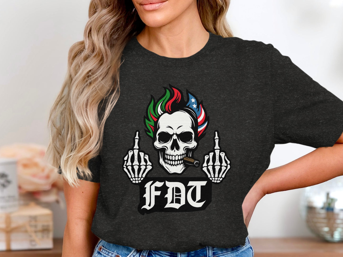 FDT Skull with Flames Graphic Unisex T-shirt product
