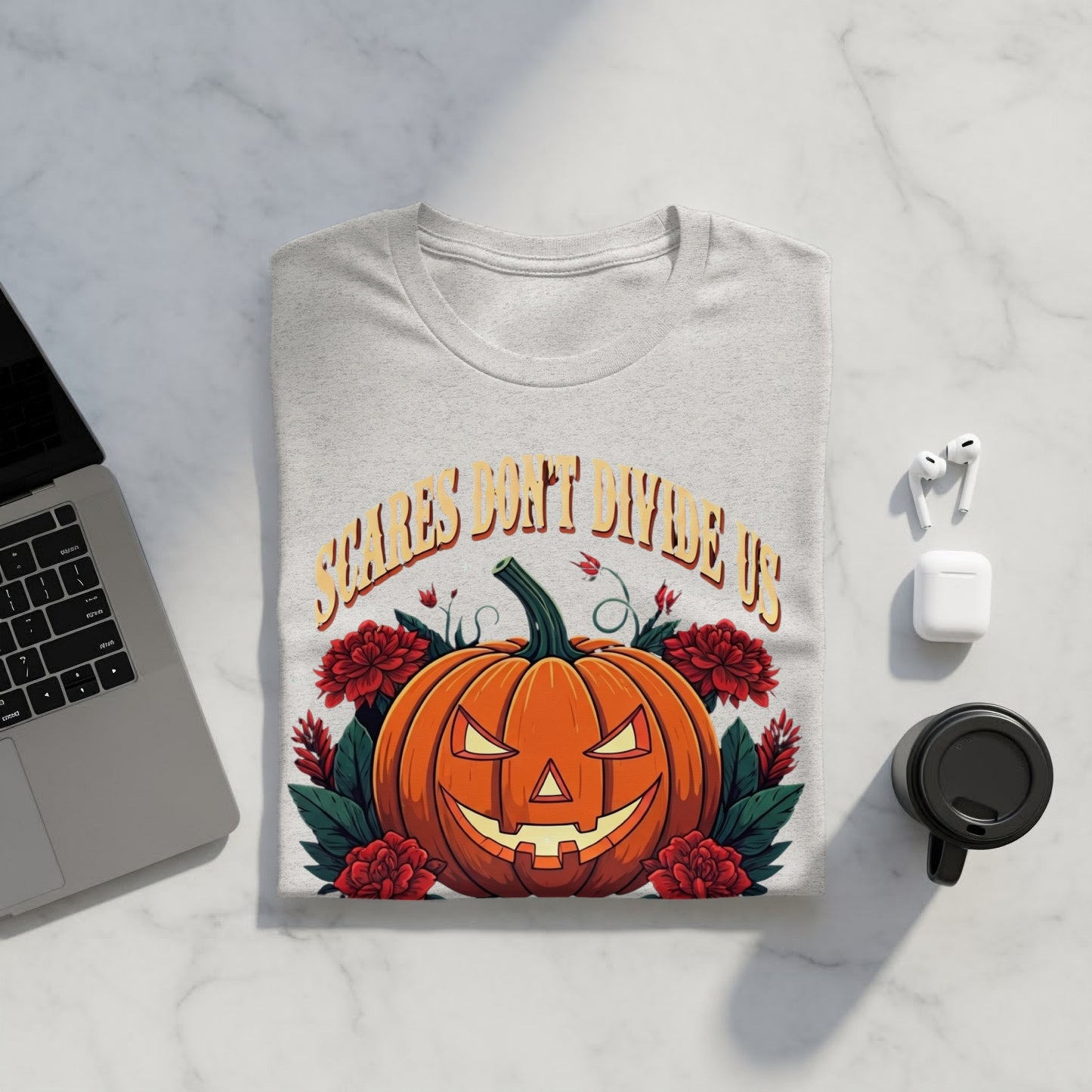 Scares Don't Divide Us Pumpkin Halloween Shirt product type
