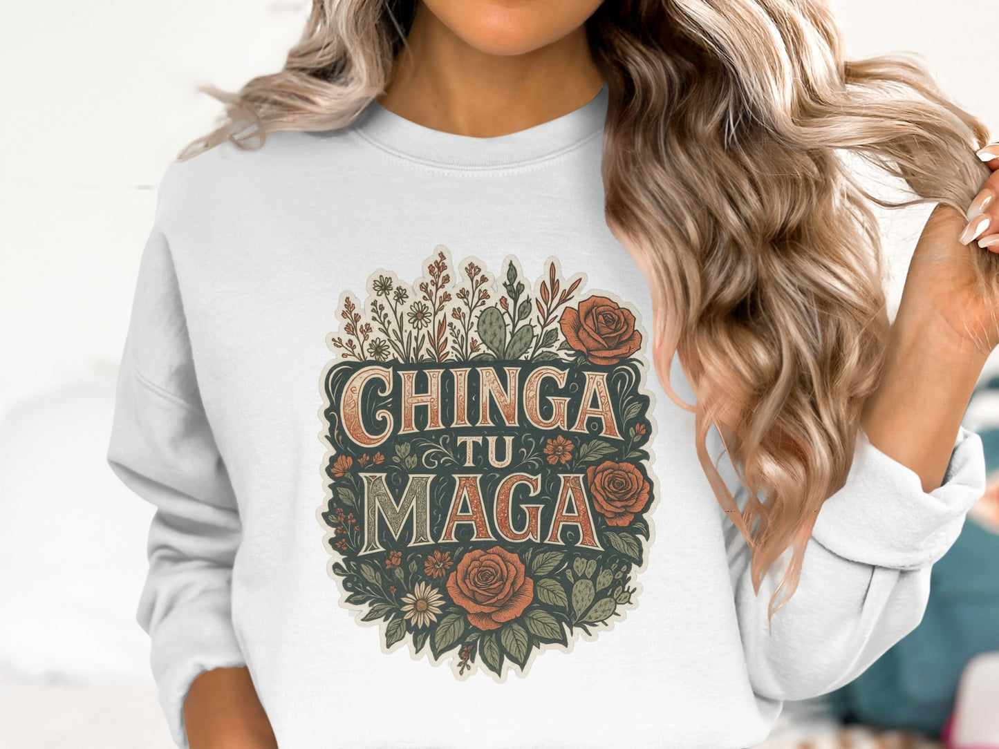 Stylish Chinga Tu Maga Graphic Sweatshirt product type