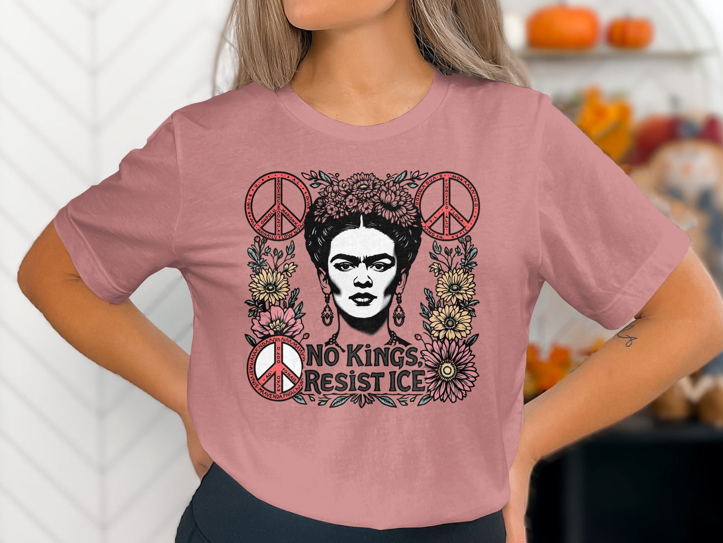 No Kings Resist Ice Graphic Design T-Shirt product