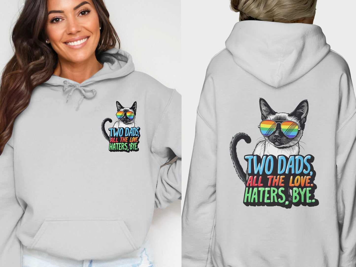 Two Dads Haters Bye Cat Graphic Hoodie product