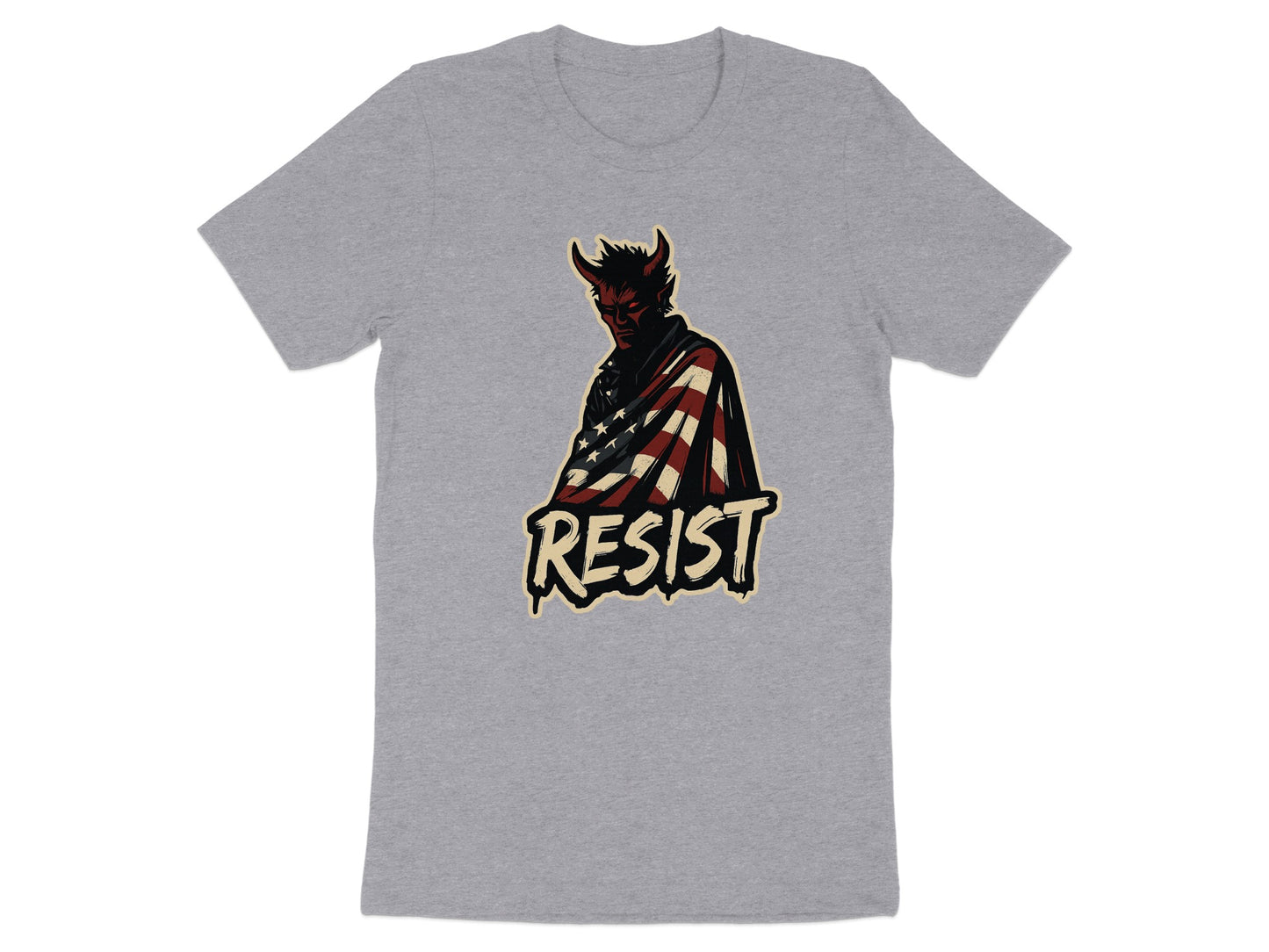 Resist American Flag Devil Graphic T-Shirt product type