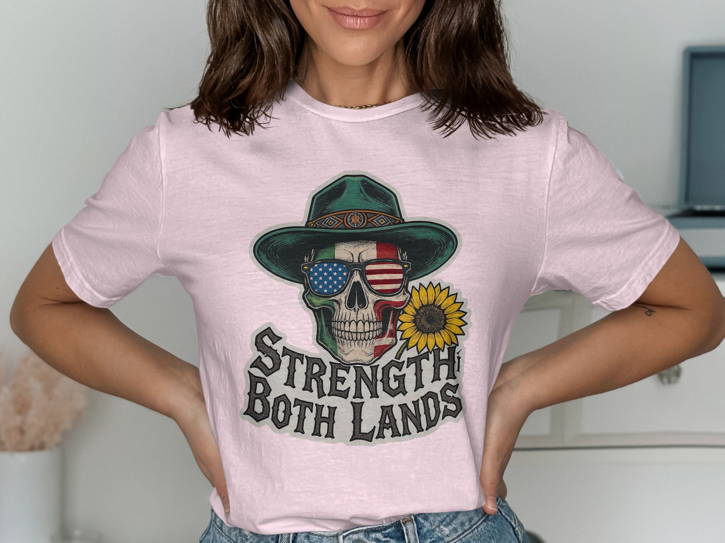 Strength Both Lands Skull Graphic T-Shirt product