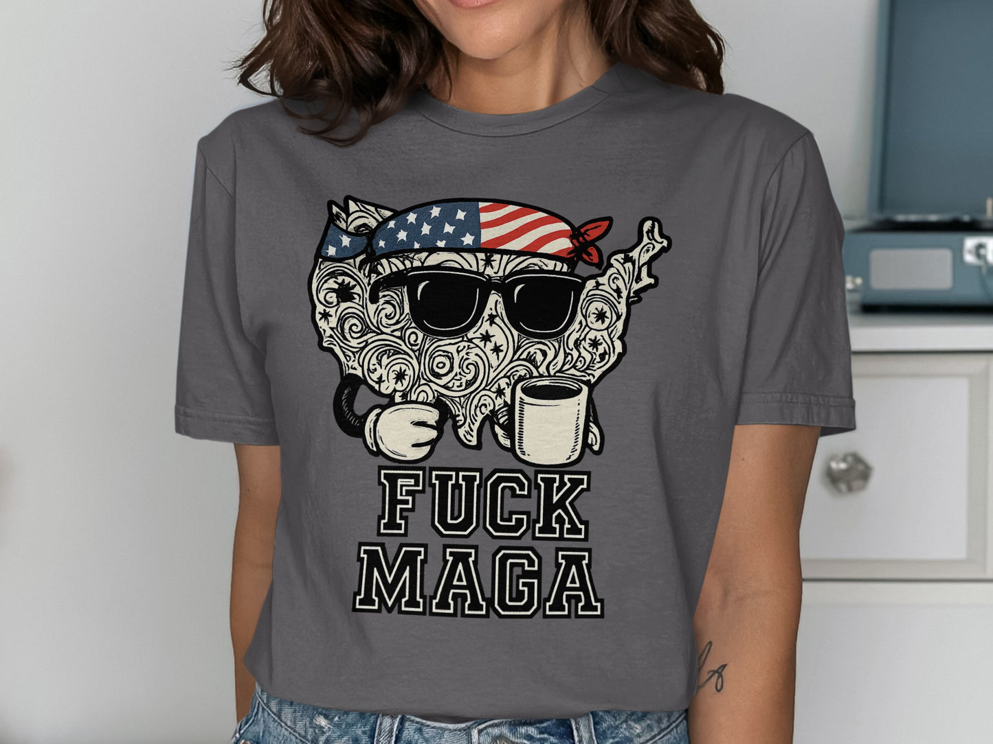 Patriotic Coffee Loving Design Statement Shirt product