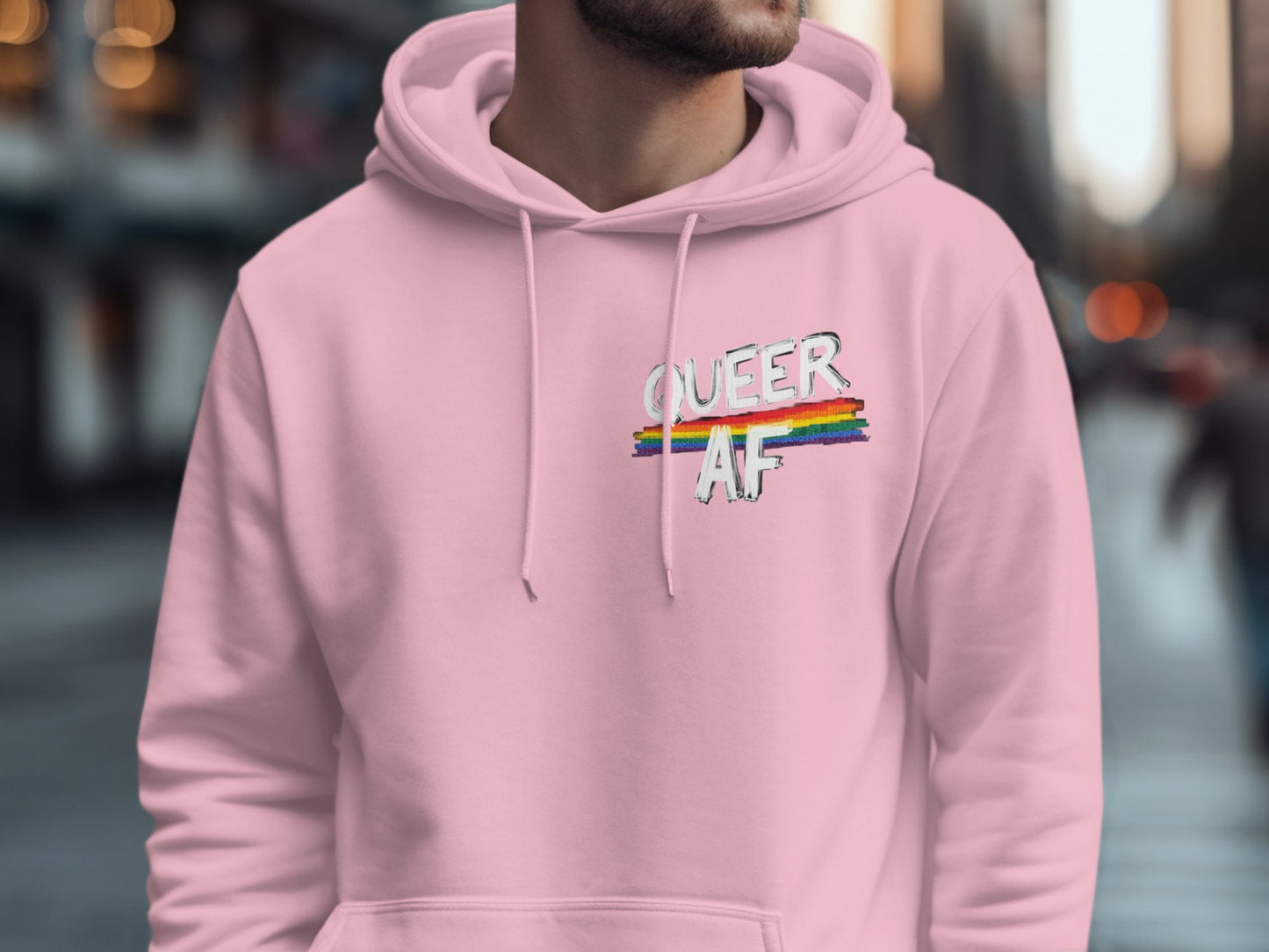 Queer AF Rainbow Hoodie LGBTQ Pride Clothing product