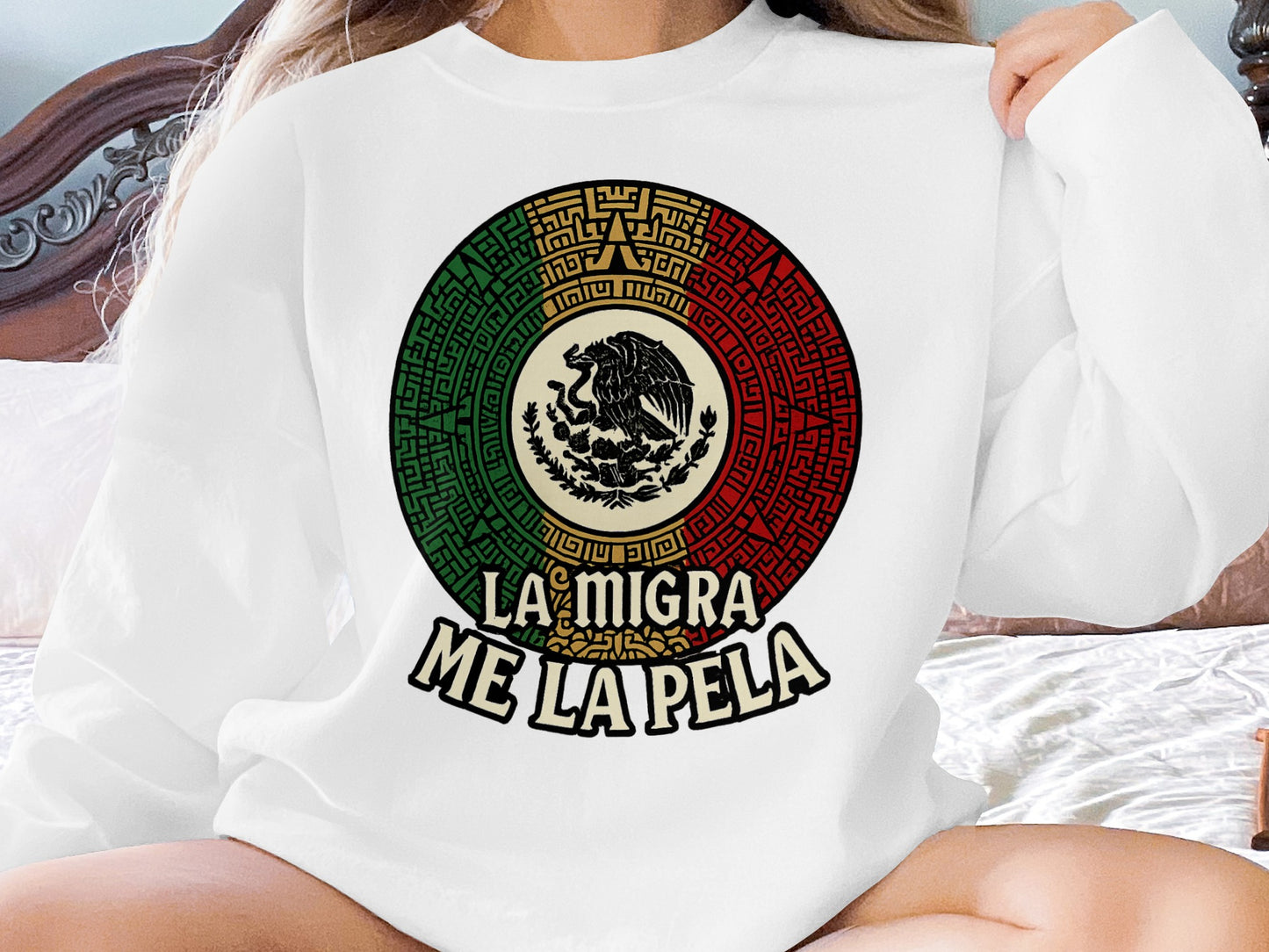 Bold Statement Eagle Design La Migra Me La Pela product type