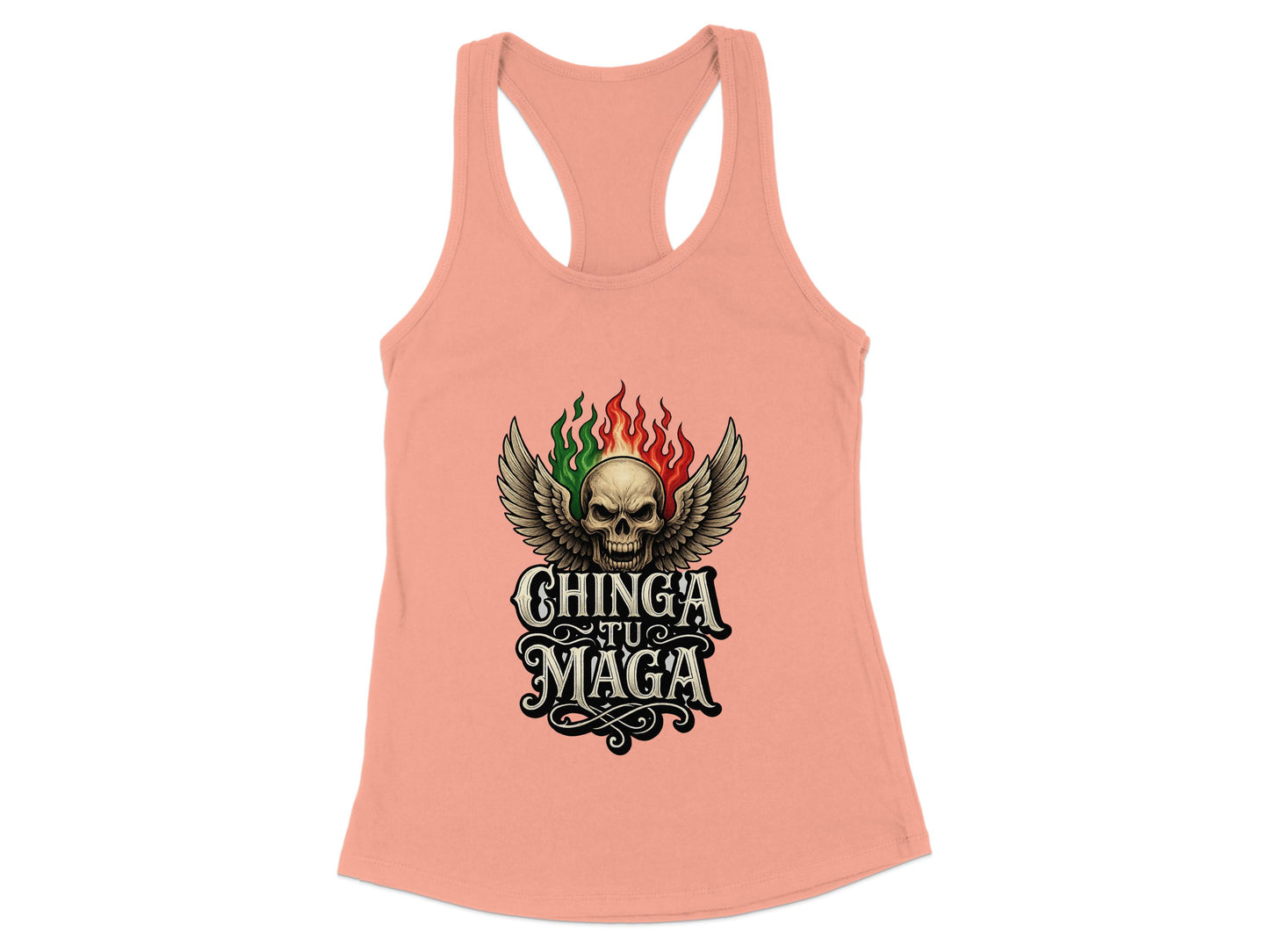 Fierce Skull with Wings Chinga Tu Maga Tank Top product type
