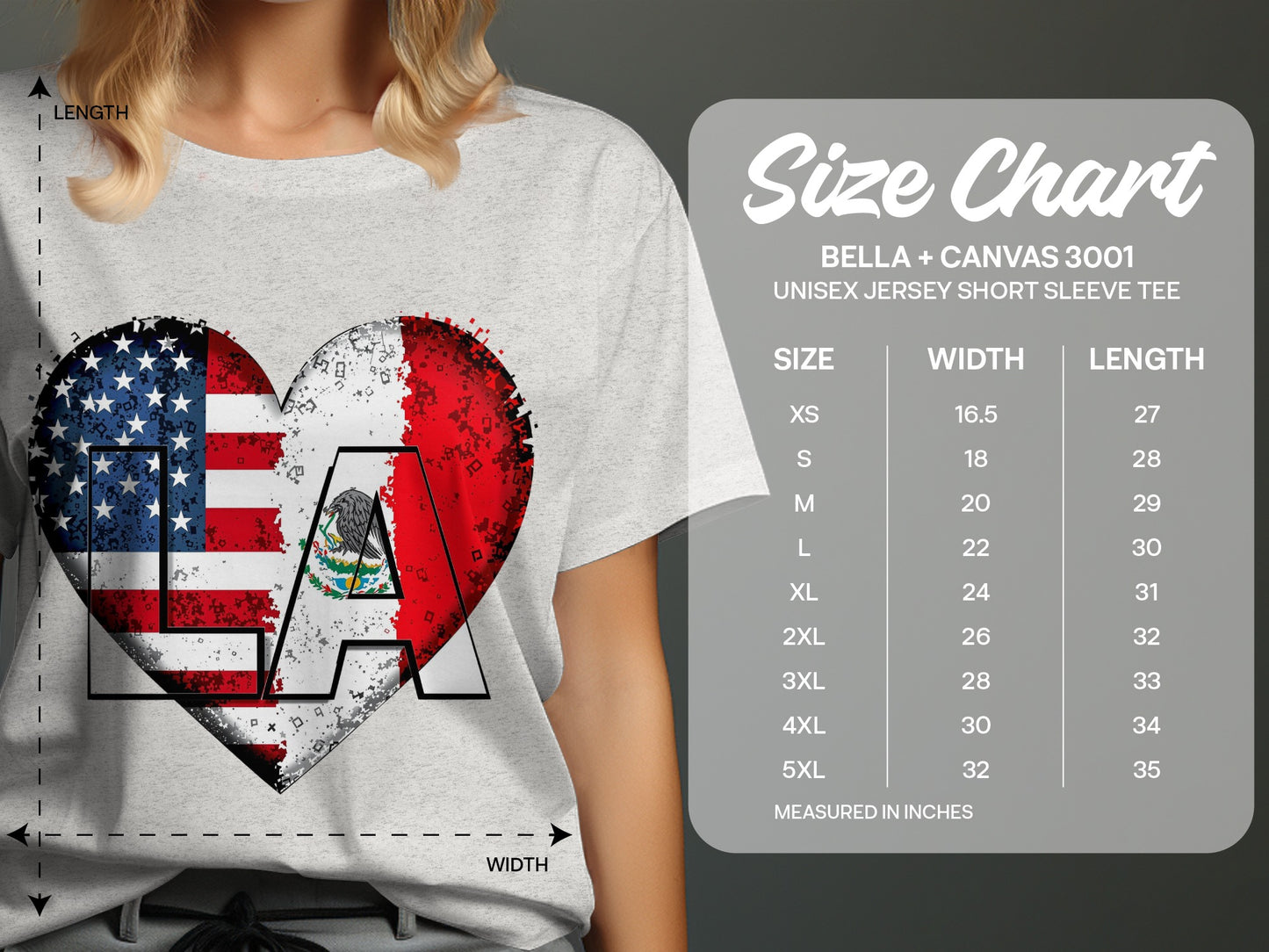 LA Flag Heart Design Unisex Jersey Short Sleeve product