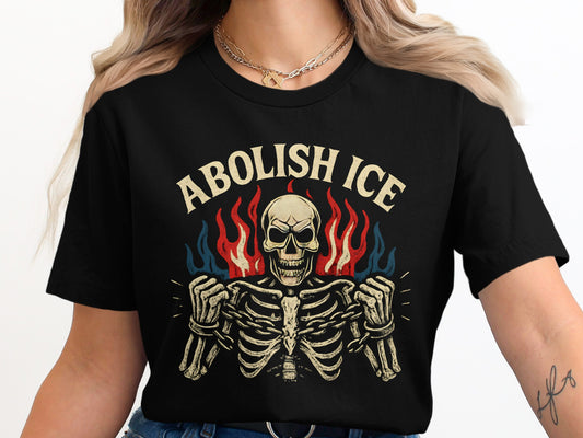 Abolish ICE Skeleton Graphic T-Shirt product type