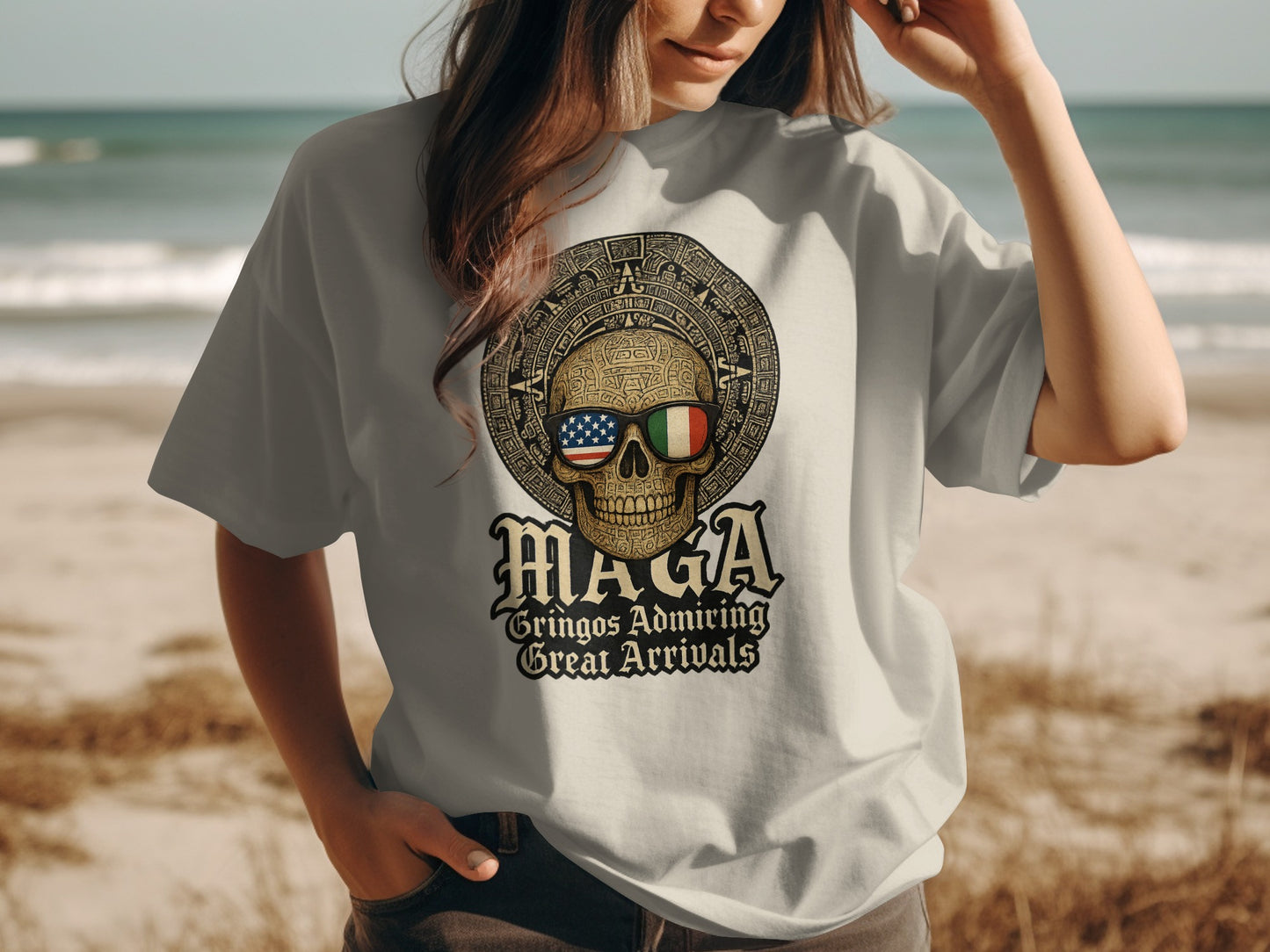 Gringos Admiring Great Arrivals Skull T-Shirt product