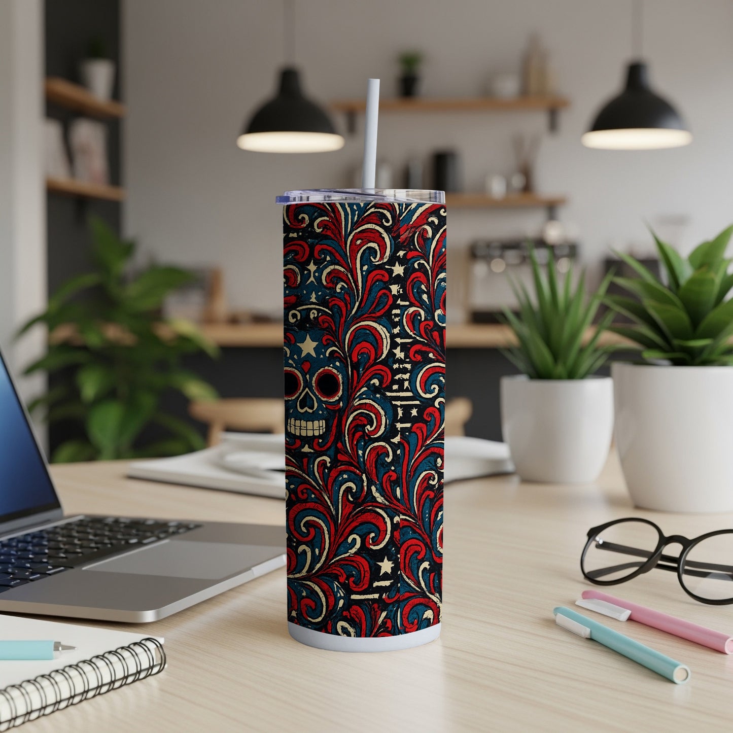 Floral Skull Design Pattern Insulated Tumbler product