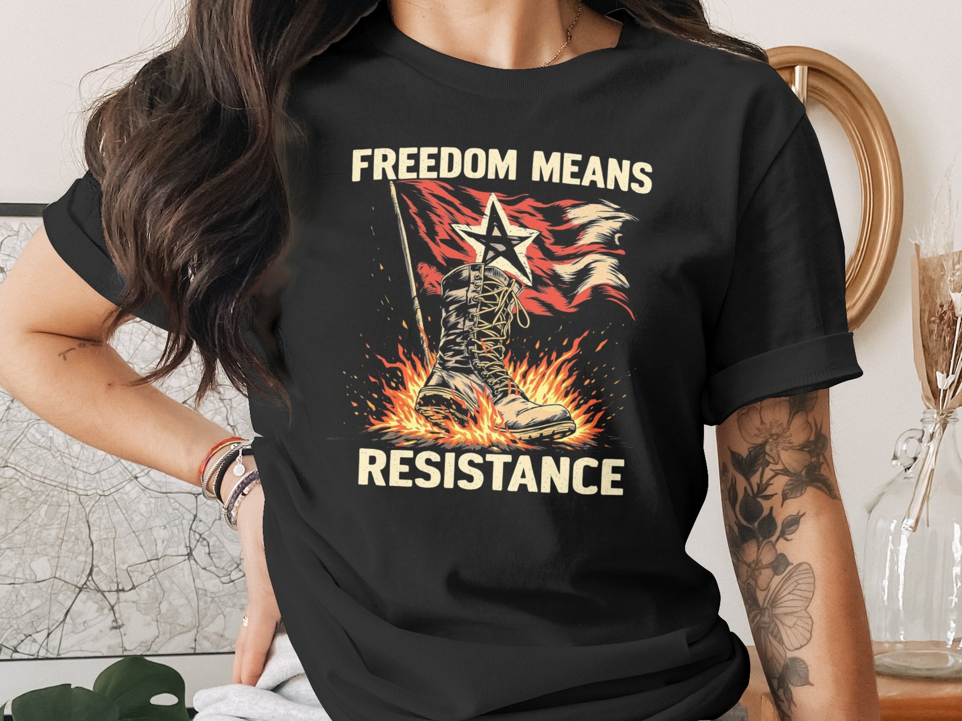 Freedom Means Resistance Graphic Art T-Shirt