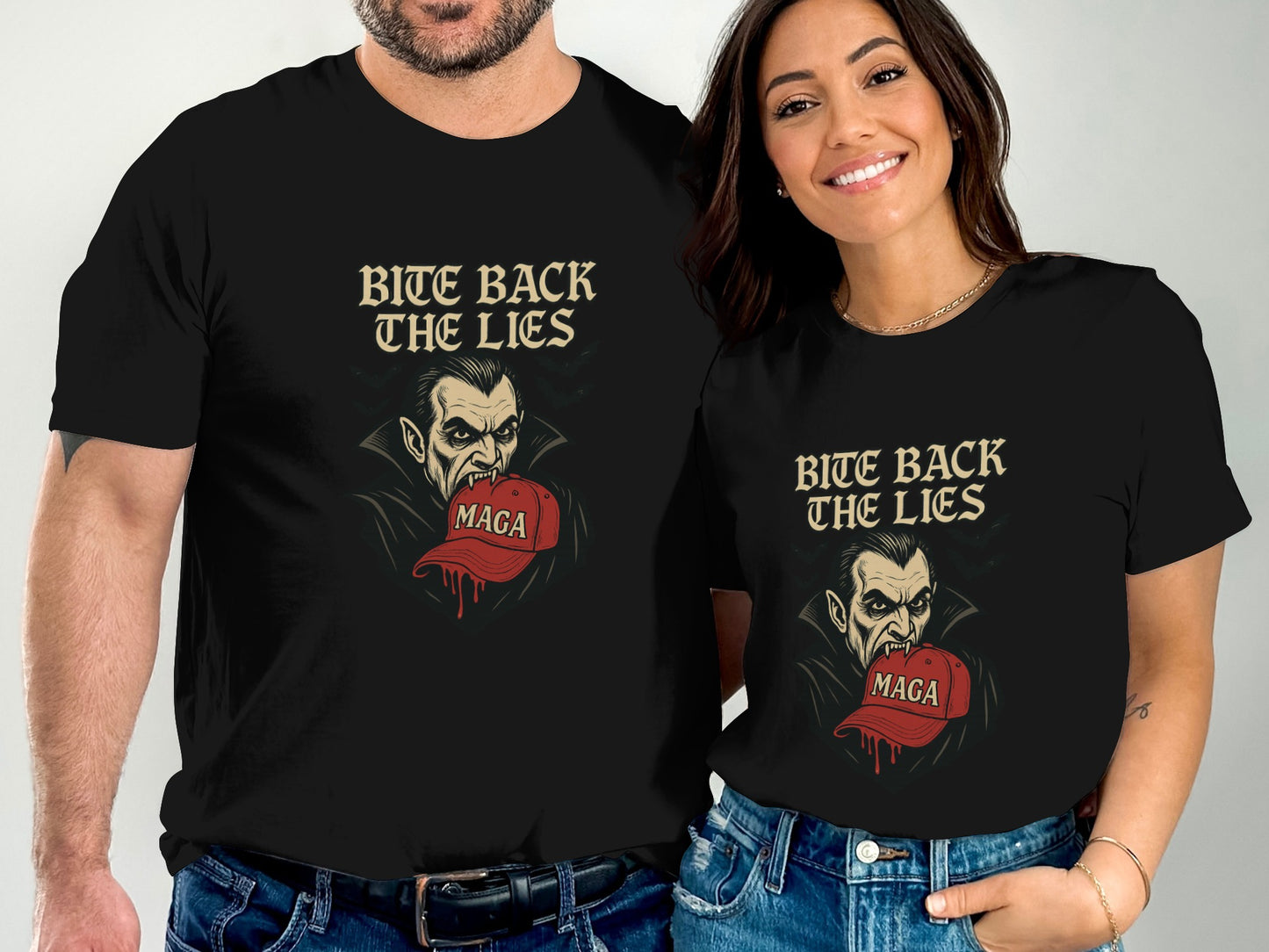 Bite Back The Lies Dracula MAGA Tshirt product type