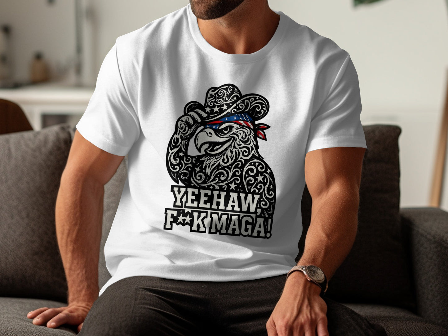 Yeehaw F**k Maga Cowboy Design T-shirt product