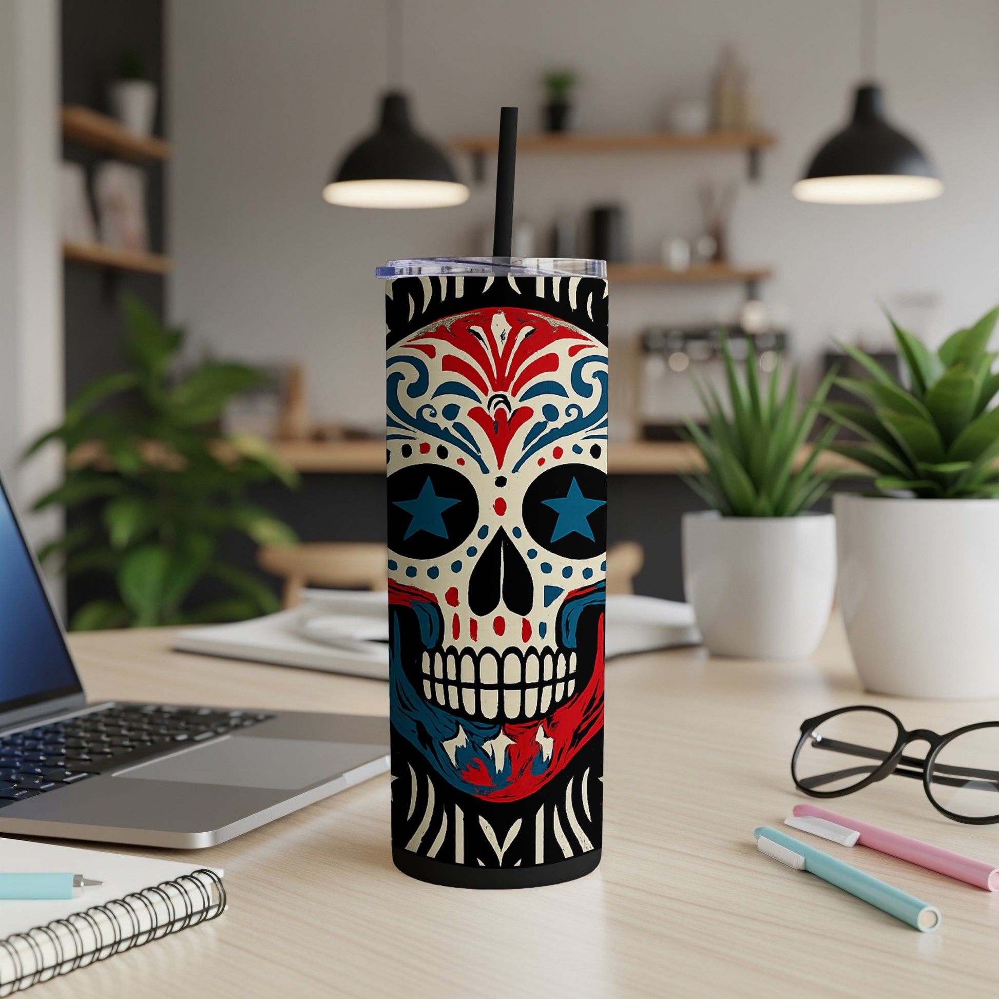 Colorful Skull Design Insulated Tumbler product