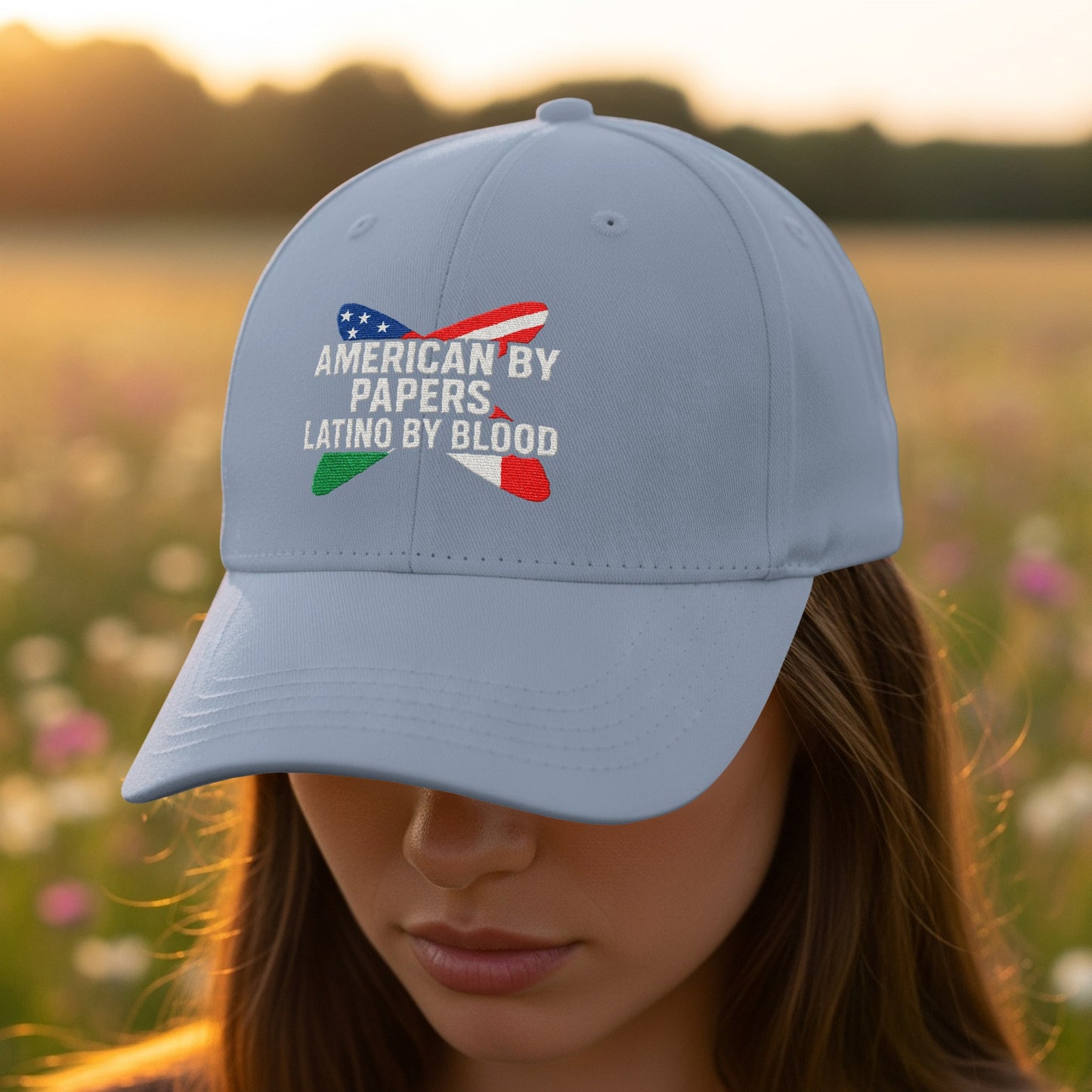 American By Papers Latino By Blood Hat product type