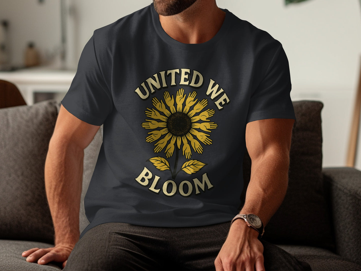 United We Bloom Sunflower Hands Graphic product type
