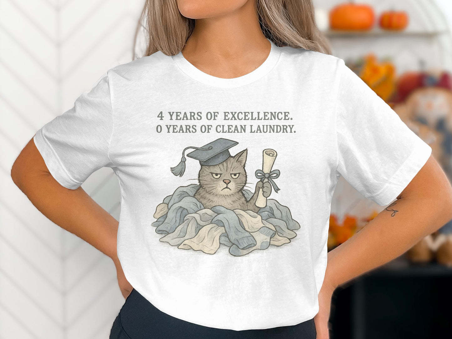 4 Years of Excellence Cat Graphic T-Shirt product type