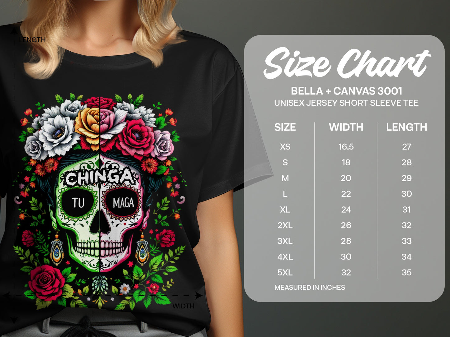 Colorful Sugar Skull Floral Graphic Tee product