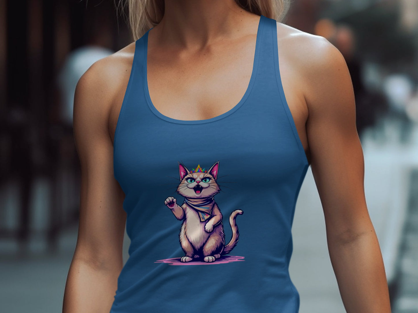 Cat Wearing Happy Birthday Hat Graphic Tank Top product