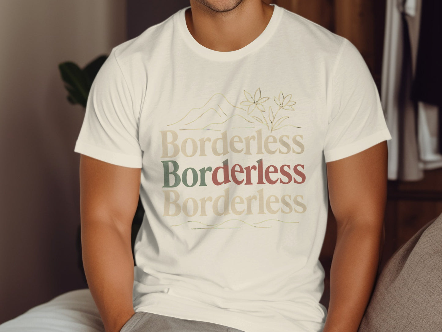 Borderless Multicolored Text Design T Shirt product