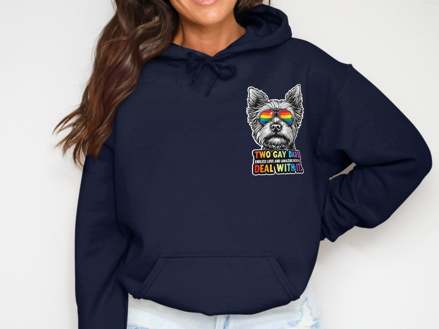 Two Gay Dads Dog Wearing Sunglasses Hoodie product
