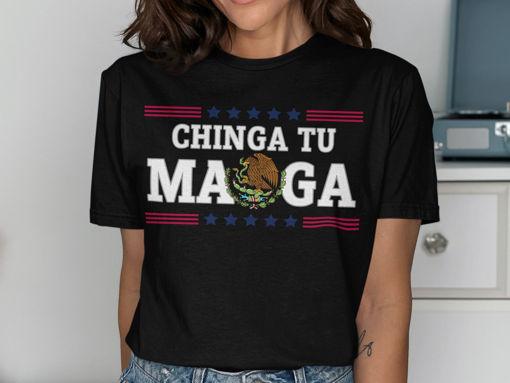 Colorful Chinga Tu Maga Short Sleeve Graphic T-Shirt Product